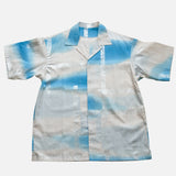 Kondaya Genbei Short Sleeve Shirt BROKEN LATTICE FOIL LIGHT BLUE