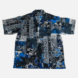 Kondaya Genbei Short Sleeve Shirt BLUE PARADISE BLACK FOIL